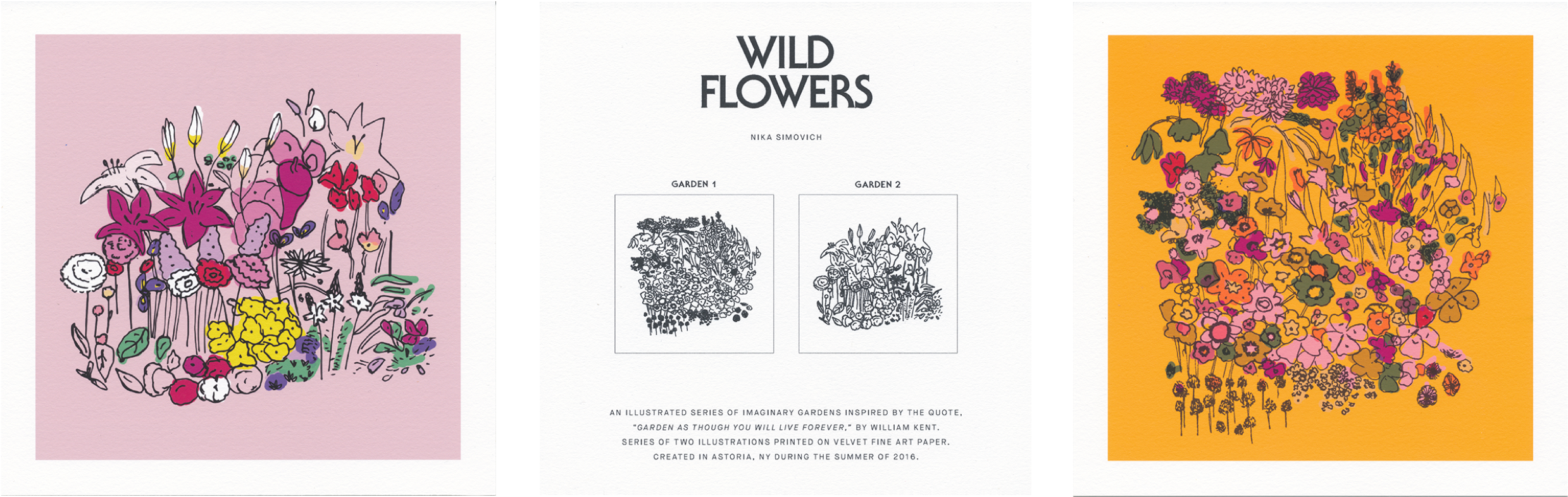 Wildflowers printed set